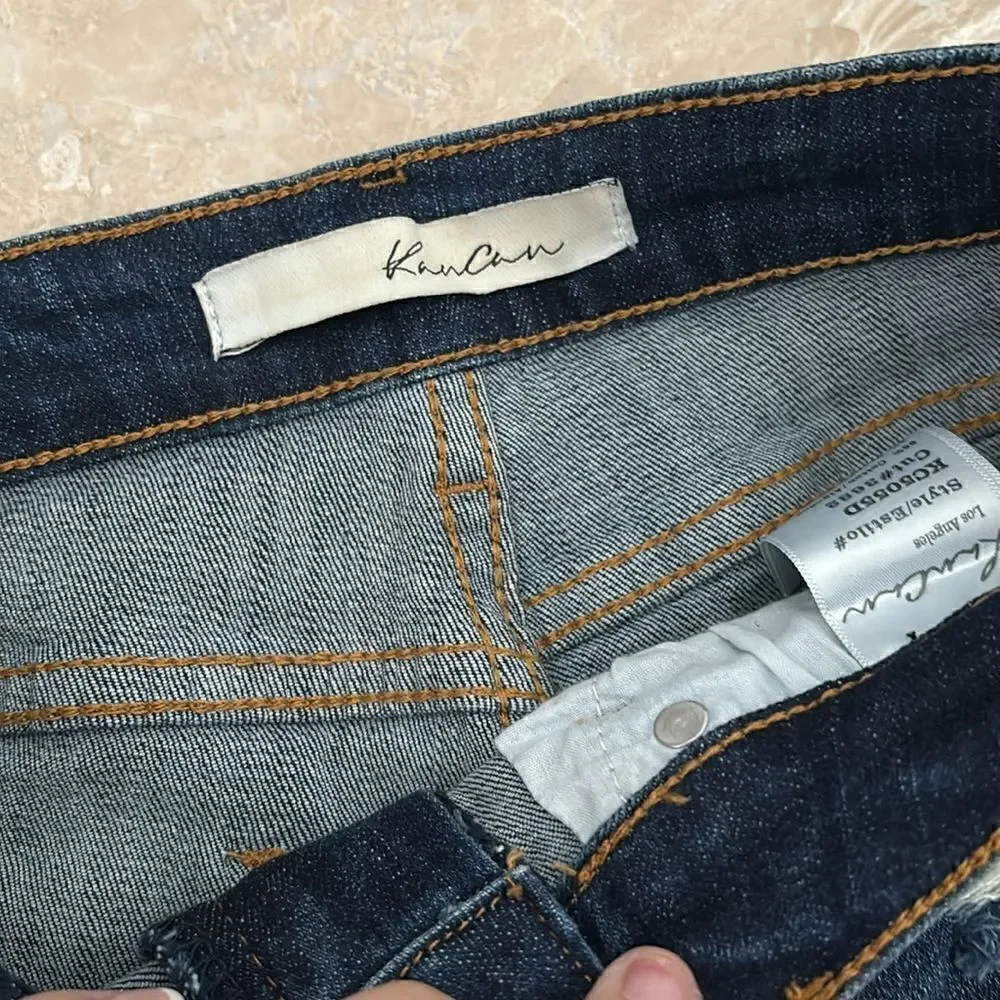 Kancan dark denim distressed jeans size 24 New without tags